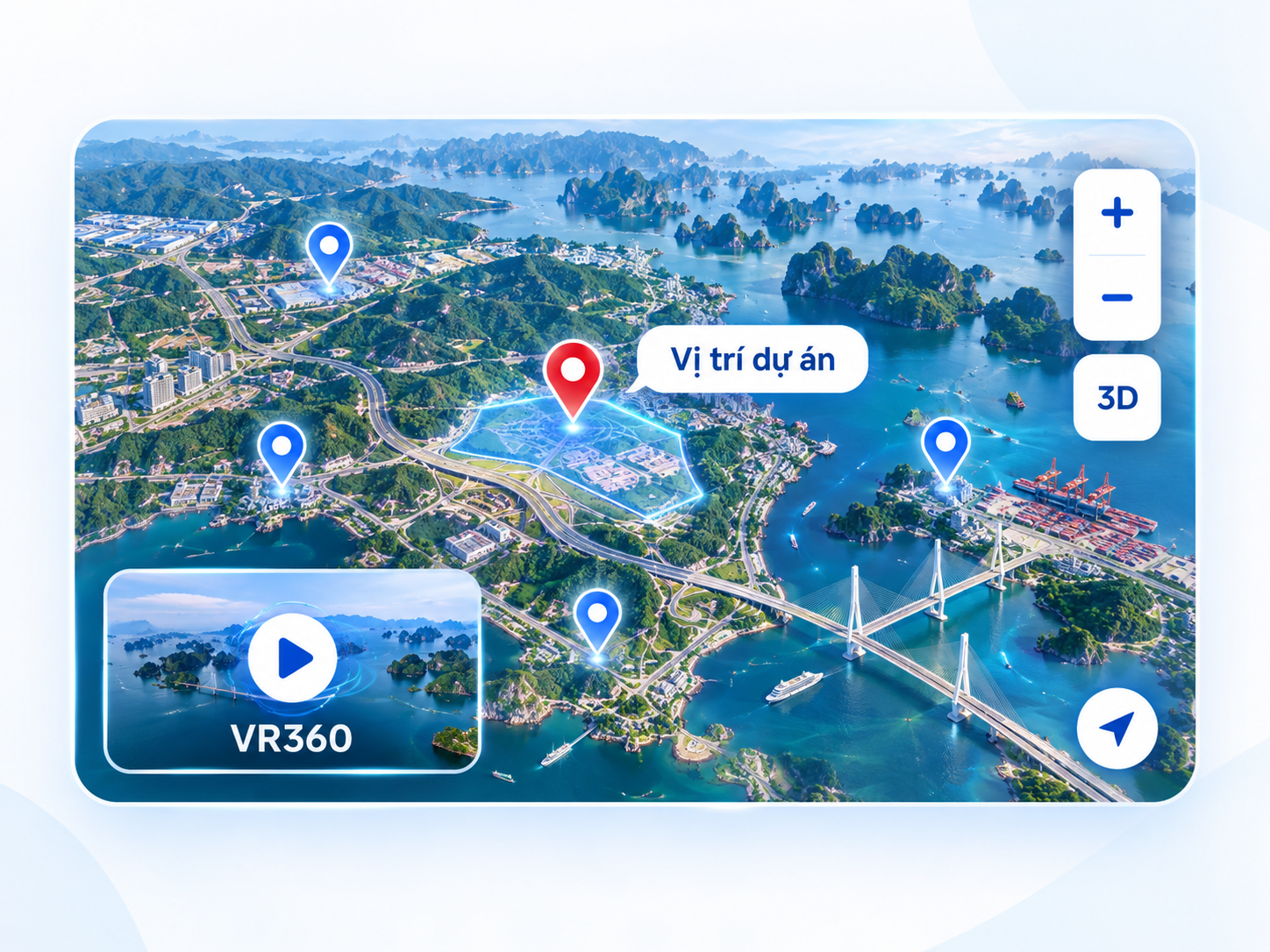 Bản đồ số Quảng Ninh với vị trí dự án và chế độ VR360